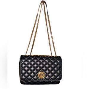 Versace Gold Medusa Black Quilted Shoulder Bag! NWT!